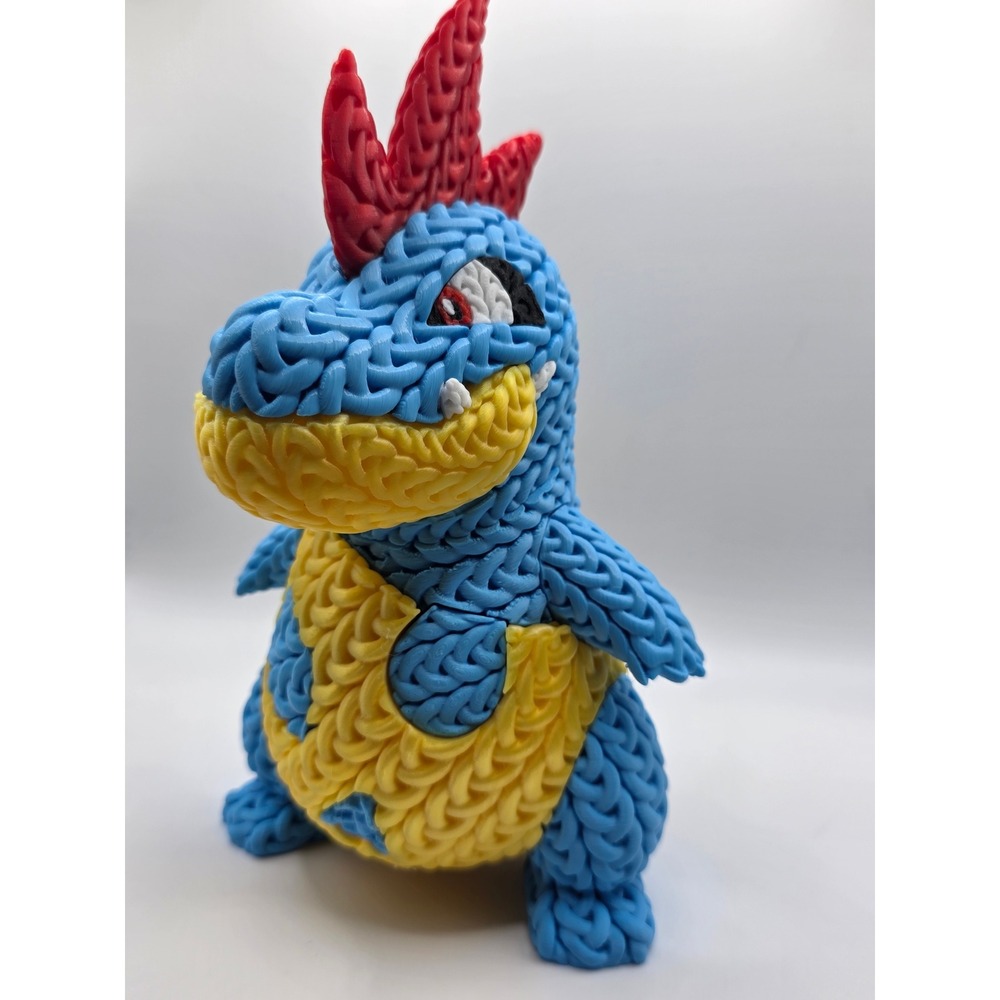 8" 3D-Printed Faux-Knit Croconaw Figure – The Ultimate Pokémon Collectible!